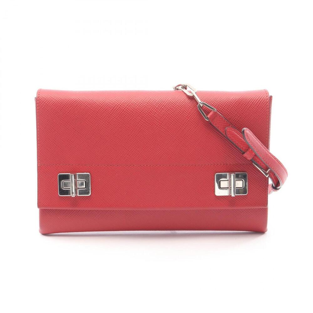 Prada PRADA Shoulder Bag Handbag Saffiano Leather Women's Red